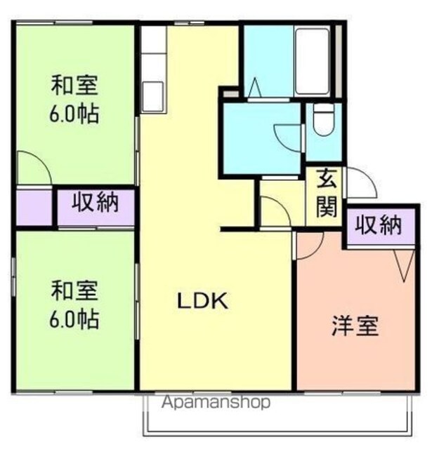 和歌山県和歌山市今福２丁目[3LDK/62.8m2]の間取図