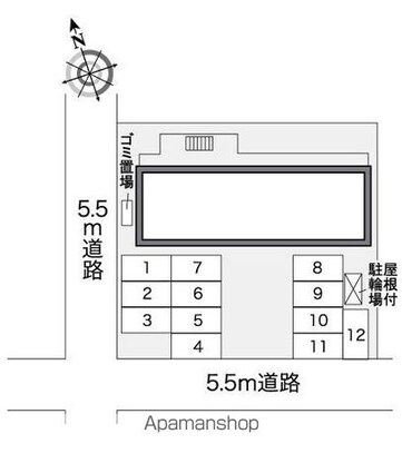 レオパレスレモ[1K/23.18m2]の配置図