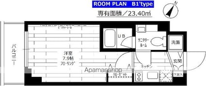 ステージグランデ大泉学園[1K/23.4m2]の間取図