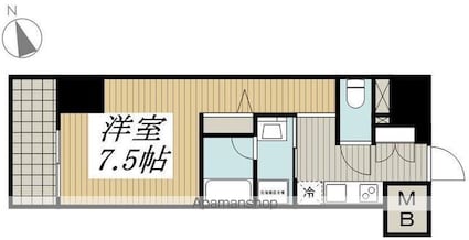 メインステージ立川[1K/23.2m2]の間取図