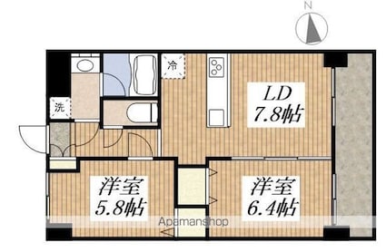 東京都立川市柴崎町６丁目[2LDK/50.16m2]の間取図