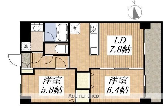 東京都立川市柴崎町６丁目[2LDK/50.16m2]の間取図