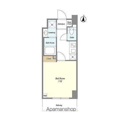 リテラス本所吾妻橋[1K/25.22m2]の間取図