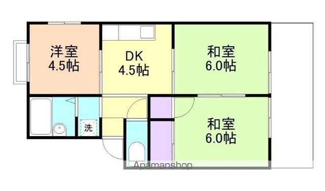 和歌山県和歌山市市小路[3K/45.36m2]の間取図