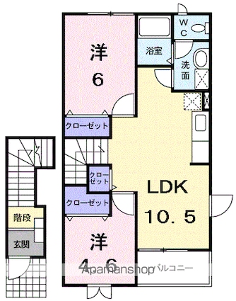 リバーハウスあいおい[2LDK/51.67m2]の間取図
