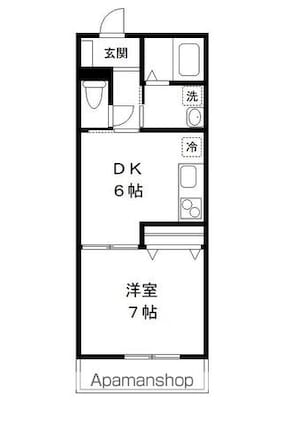 ボナール桜[1DK/32.65m2]の間取図