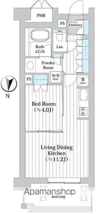 アビティグランデ砧　（Ｂ棟）[1LDK/39.07m2]の間取図