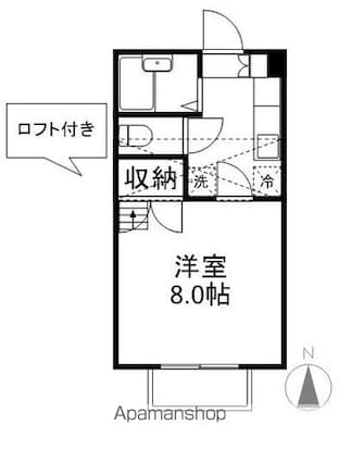 長野県長野市大字稲葉中千田[1K/24.78m2]の間取図