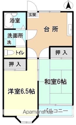 パンプキンハウス[2DK/44.22m2]の間取図