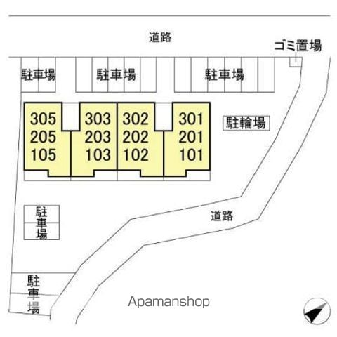 パークヒルズ天台 301 ｜ 千葉県千葉市稲毛区天台３丁目1-12（賃貸アパート3LDK・3階・65.44㎡） その4