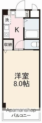香川県高松市林町[1K/25.6m2]の間取図