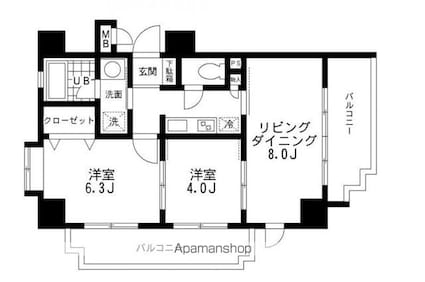 レジディア文京本郷[3K/45.24m2]の間取図
