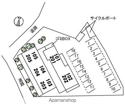 フェニックス己斐西[1LDK/47.16m2]の配置図