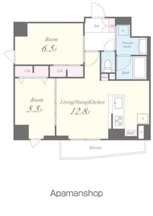 サントゥール駒込[2LDK/54.95m2]の間取図