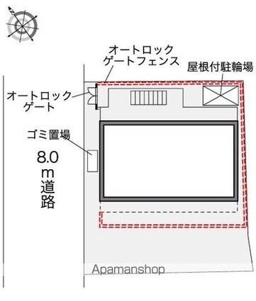 レオパレスアブリール３番館[1K/20.81m2]の配置図