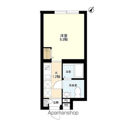 ウェルスクエアイズム木場[1K/20.24m2]の間取図