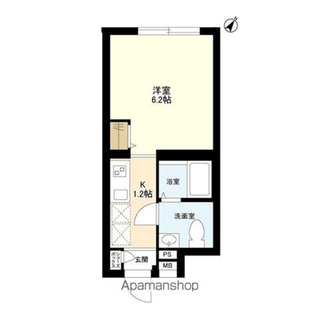 ウェルスクエアイズム木場[1K/20.24m2]の間取図
