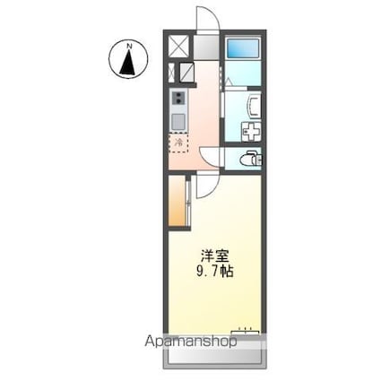 愛媛県四国中央市中曽根町[1K/30.87m2]の間取図