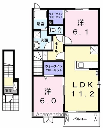 ローレル[2LDK/57.63m2]の間取図