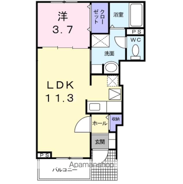 ラフィナート　Ⅰ[1LDK/37.13m2]の間取図