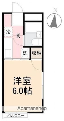 ルミナス浜ノ町[1K/17.39m2]の間取図
