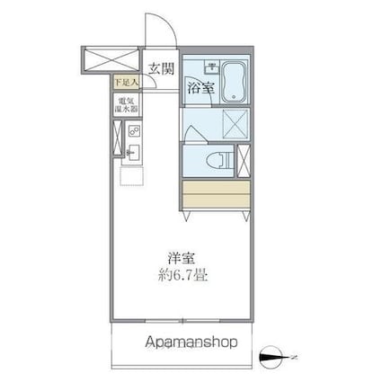 メゾンベール南麻布[1R/22.43m2]の間取図
