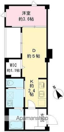つむぎの杜　西荻みなみ[1DK/29.61m2]の間取図
