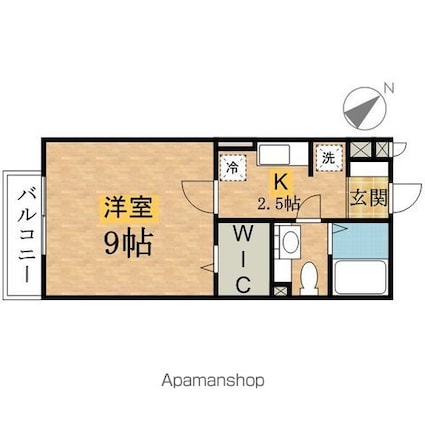 アムールヒルズ[1K/30.27m2]の間取図