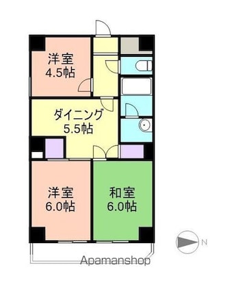 レジデンス黒田[3LDK/56m2]の間取図