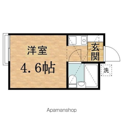 アップルハウス平山Ｂ[1R/13.16m2]の間取図