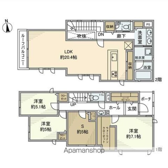 桜上水戸建[3SLDK/112.82m2]の間取図