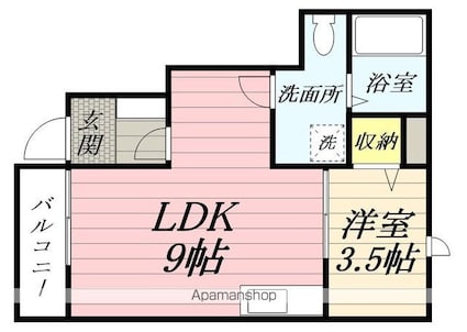 セレスト泉中央Ⅱ[1LDK/29.28m2]の間取図