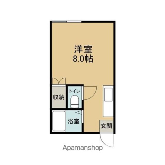 ノーウェアルーム２[1R/23.14m2]の間取図