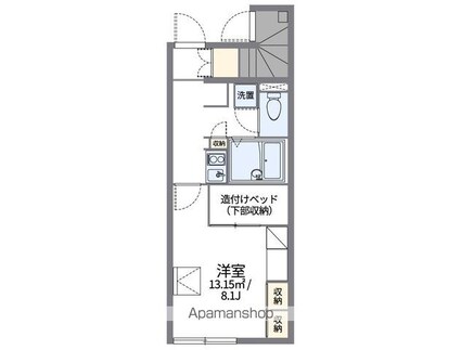 レオパレスかすもり[1K/23.61m2]の間取図