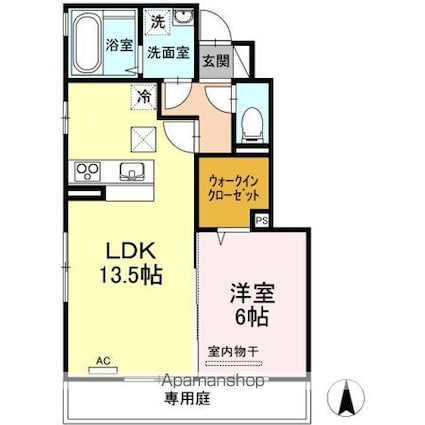 セジュール小坂　Ａ棟[1LDK/47.4m2]の間取図
