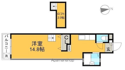 メゾンレーヴ[1R/28.68m2]の間取図