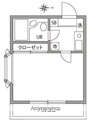 ハイム白樺[1K/17m2]の間取図