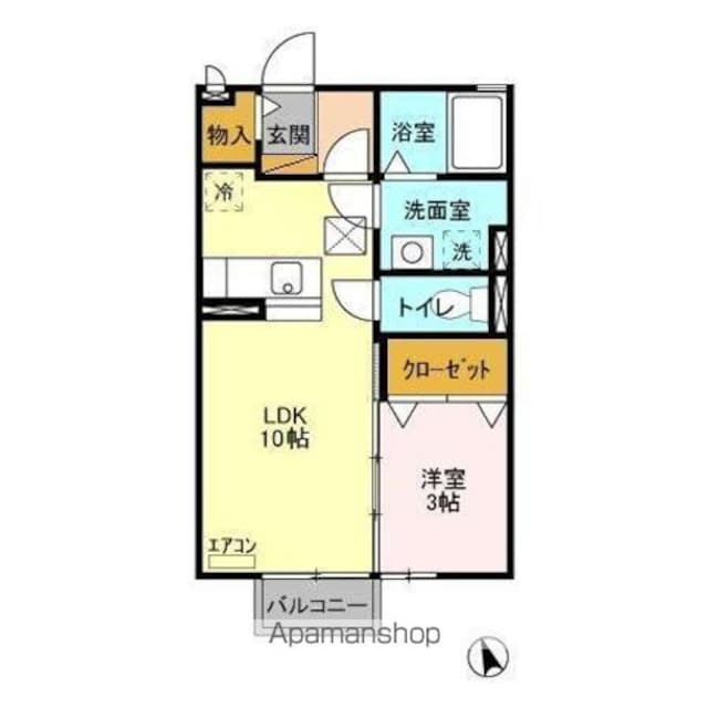カプチーノ　Ｈ[1LDK/33.39m2]の間取図