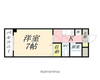 マローン新福[1K/23m2]の間取図