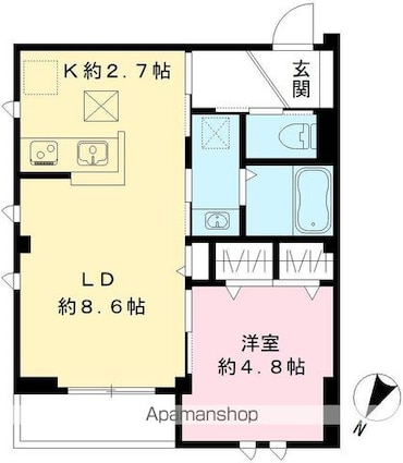 Ｂｌａｎ　ｃｕｂｅ　戸越公園（Ｎｅａｒｌｙ　ＺＥＨ）[1LDK/37.57m2]の間取図