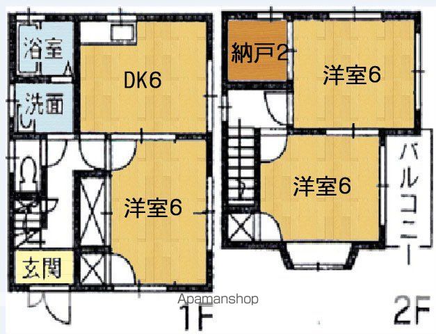 福塩線 横尾駅 徒歩20分 2階建 築24年の間取り写真