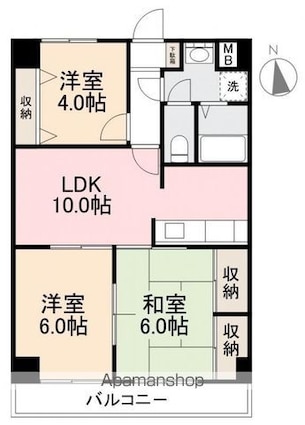 ハイクレスト高松[3LDK/56.7m2]の間取図