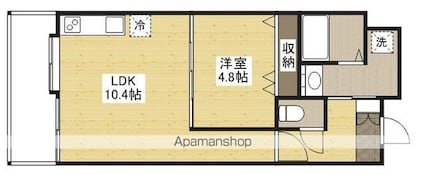 プリウス横川[1LDK/39m2]の間取図