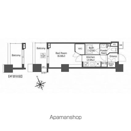 コンフォリア西荻窪[1K/25.5m2]の間取図