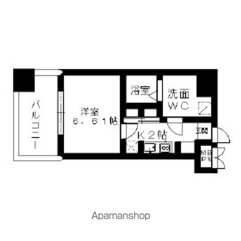 福岡市博多区上川端町のマンションの間取り