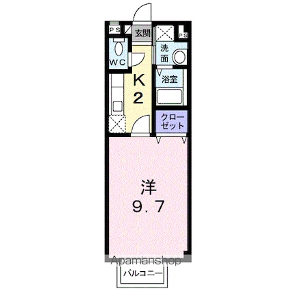 カサデルソール[1K/30.13m2]の間取図