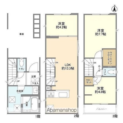 Ｋｏｌｅｔ一橋学園０３[3LDK/74.72m2]の間取図