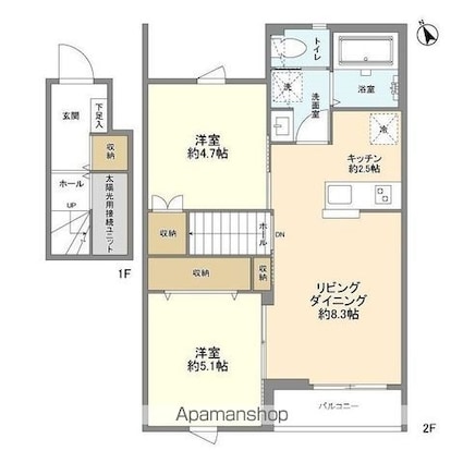 Ｓｐｅｃｔａｓ５５[2LDK/51.9m2]の間取図
