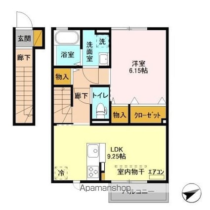 ベルフォーレ千葉寺[1LDK/43.01m2]の間取図
