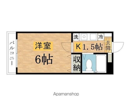 東京都八王子市石川町[1K/17.01m2]の間取図